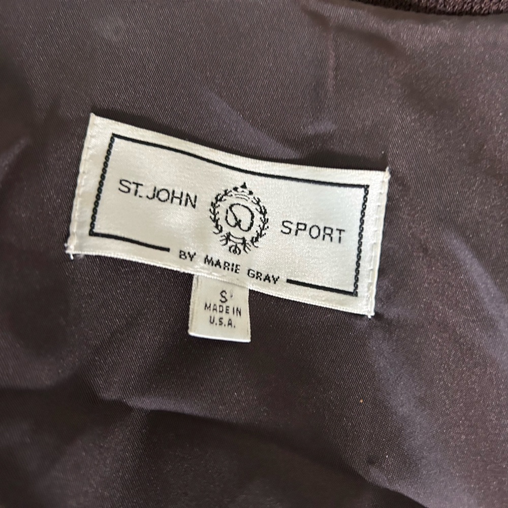 St. John Sport Faux Fur Bomber Jacket Chubby Leopard Size Small Signature Zipper - Picture 8 of 12